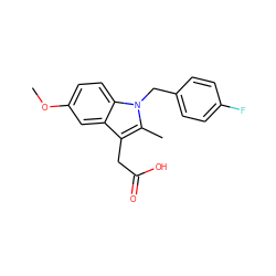 COc1ccc2c(c1)c(CC(=O)O)c(C)n2Cc1ccc(F)cc1 ZINC000002507398