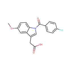 COc1ccc2c(c1)c(CC(=O)O)cn2C(=O)c1ccc(F)cc1 ZINC000095584663