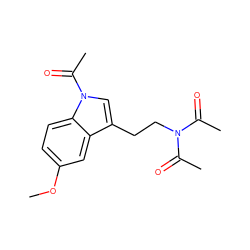 COc1ccc2c(c1)c(CCN(C(C)=O)C(C)=O)cn2C(C)=O ZINC000013781841