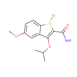 COc1ccc2c(c1)c(OC(C)C)c(C(N)=O)[s+]2[O-] ZINC000253648010