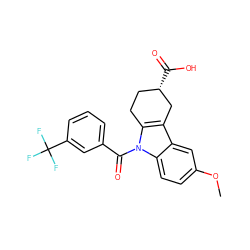 COc1ccc2c(c1)c1c(n2C(=O)c2cccc(C(F)(F)F)c2)CC[C@H](C(=O)O)C1 ZINC000095584325