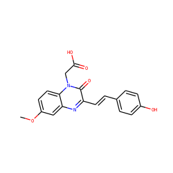 COc1ccc2c(c1)nc(/C=C/c1ccc(O)cc1)c(=O)n2CC(=O)O ZINC001772573733