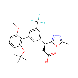 COc1ccc2c(c1-c1cc([C@H](CC(=O)O)c3nnc(C)o3)cc(C(F)(F)F)c1)OC(C)(C)C2 ZINC000219465468