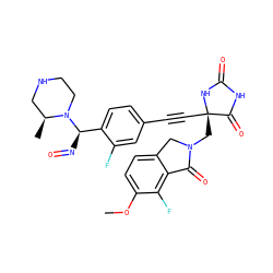 COc1ccc2c(c1F)C(=O)N(C[C@@]1(C#Cc3ccc([C@@H](N=O)N4CCNC[C@@H]4C)c(F)c3)NC(=O)NC1=O)C2 ZINC000169694506