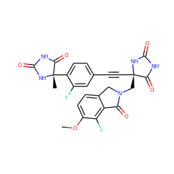 COc1ccc2c(c1F)C(=O)N(C[C@@]1(C#Cc3ccc([C@]4(C)NC(=O)NC4=O)c(F)c3)NC(=O)NC1=O)C2 ZINC000068206872