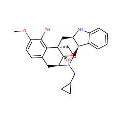 COc1ccc2c(c1O)[C@]13CCN(CC4CC4)[C@@H](C2)[C@]1(O)C[C@@H]1c2ccccc2N[C@@H]1C3 ZINC000101378462