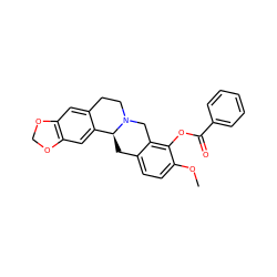 COc1ccc2c(c1OC(=O)c1ccccc1)CN1CCc3cc4c(cc3[C@@H]1C2)OCO4 ZINC000095594126