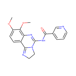 COc1ccc2c(c1OC)N=C(NC(=O)c1cccnc1)N1CCN=C21 ZINC000019862634