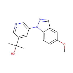COc1ccc2c(cnn2-c2cncc(C(C)(C)O)c2)c1 ZINC000221342601