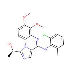 COc1ccc2c(nc(Nc3c(C)cccc3Cl)c3cnc([C@@H](C)O)n32)c1OC ZINC000013441515