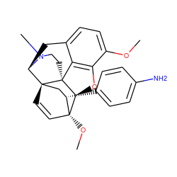 COc1ccc2c3c1O[C@@H]1[C@]34CCN(C)[C@H](C2)[C@]42C=C[C@@]1(OC)[C@@H](c1ccc(N)cc1)C2 ZINC000103296371