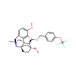 COc1ccc2c3c1O[C@@H]1[C@]34CCN(C)[C@H](C2)[C@]42CC[C@@]1(OC)[C@@H](COCc1ccc(OC(F)(F)F)cc1)C2 ZINC000096172384
