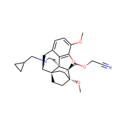 COc1ccc2c3c1O[C@@H]1[C@]34CCN(CC3CC3)[C@H](C2)[C@]42CC[C@@]1(OC)[C@@H](COCC#N)C2 ZINC001772623972