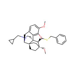 COc1ccc2c3c1O[C@@H]1[C@]34CCN(CC3CC3)[C@H](C2)[C@]42CC[C@@]1(OC)[C@@H](CSCc1ccccc1)C2 ZINC000148730671