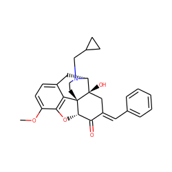 COc1ccc2c3c1O[C@H]1C(=O)/C(=C/c4ccccc4)C[C@@]4(O)[C@@H](C2)N(CC2CC2)CC[C@]314 ZINC001772597463