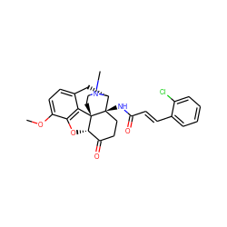 COc1ccc2c3c1O[C@H]1C(=O)CC[C@@]4(NC(=O)/C=C/c5ccccc5Cl)[C@@H](C2)N(C)CC[C@]314 ZINC000036221596