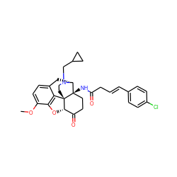 COc1ccc2c3c1O[C@H]1C(=O)CC[C@@]4(NC(=O)C/C=C/c5ccc(Cl)cc5)[C@@H](C2)N(CC2CC2)CC[C@]314 ZINC000036221639