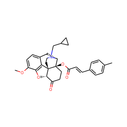 COc1ccc2c3c1O[C@H]1C(=O)CC[C@@]4(OC(=O)/C=C/c5ccc(C)cc5)[C@@H](C2)N(CC2CC2)CC[C@]314 ZINC000040892413