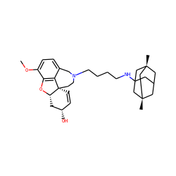 COc1ccc2c3c1O[C@H]1C[C@@H](O)C=C[C@@]31CCN(CCCCNC13CC4C[C@](C)(C1)C[C@@](C)(C4)C3)C2 ZINC000095576349
