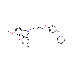 COc1ccc2c3c1O[C@H]1C[C@@H](O)C=C[C@@]31CCN(CCCCOc1ccc(CN3CCCCC3)cc1)C2 ZINC000040404028