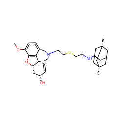 COc1ccc2c3c1O[C@H]1C[C@@H](O)C=C[C@@]31CCN(CCSCCNC13CC4C[C@](C)(C1)C[C@@](C)(C4)C3)C2 ZINC000095573319