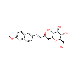 COc1ccc2cc(/C=C/C(=O)C[C@@H]3O[C@H](CO)[C@@H](O)[C@H](O)[C@H]3O)ccc2c1 ZINC000299829455