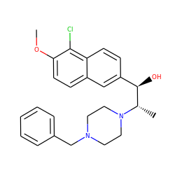 COc1ccc2cc([C@@H](O)[C@H](C)N3CCN(Cc4ccccc4)CC3)ccc2c1Cl ZINC000023247598