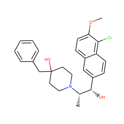 COc1ccc2cc([C@H](O)[C@H](C)N3CCC(O)(Cc4ccccc4)CC3)ccc2c1Cl ZINC000084651916