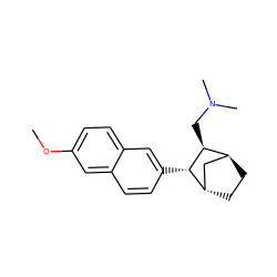 COc1ccc2cc([C@H]3[C@H]4CC[C@@H](C4)[C@@H]3CN(C)C)ccc2c1 ZINC000100966478