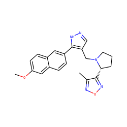 COc1ccc2cc(-c3[nH]ncc3CN3CCC[C@@H]3c3nonc3C)ccc2c1 ZINC000012300848