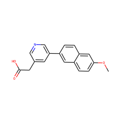COc1ccc2cc(-c3cncc(CC(=O)O)c3)ccc2c1 ZINC000040425315