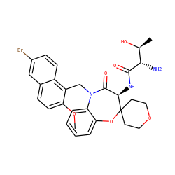 COc1ccc2cc(Br)ccc2c1CN1C(=O)[C@@H](NC(=O)[C@@H](N)[C@H](C)O)C2(CCOCC2)Oc2ccccc21 ZINC000144247472