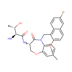 COc1ccc2cc(Br)ccc2c1CN1C(=O)[C@@H](NC(=O)[C@@H](N)[C@H](C)O)COc2cc(C)ccc21 ZINC000220137133