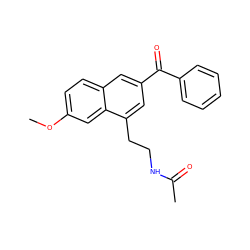 COc1ccc2cc(C(=O)c3ccccc3)cc(CCNC(C)=O)c2c1 ZINC000000020152