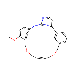 COc1ccc2cc1COCC=CCOCc1cccc(c1)-c1ccnc(n1)N2 ZINC000254134740