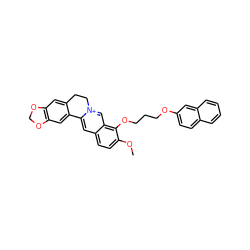 COc1ccc2cc3[n+](cc2c1OCCCOc1ccc2ccccc2c1)CCc1cc2c(cc1-3)OCO2 ZINC000049802511