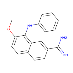 COc1ccc2ccc(C(=N)N)cc2c1Nc1ccccc1 ZINC000043079269