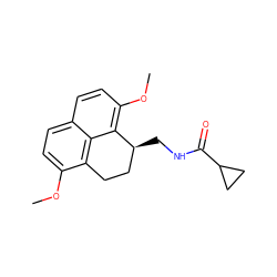 COc1ccc2ccc(OC)c3c2c1CC[C@@H]3CNC(=O)C1CC1 ZINC000013834424