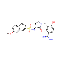 COc1ccc2ccc(S(=O)(=O)N[C@H]3CCN(Cc4cc(C(=N)N)ccc4O)C3=O)cc2c1 ZINC000003985467