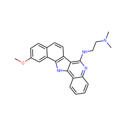 COc1ccc2ccc3c([nH]c4c5ccccc5nc(NCCN(C)C)c34)c2c1 ZINC000013440376