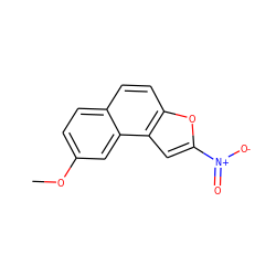 COc1ccc2ccc3oc([N+](=O)[O-])cc3c2c1 ZINC000001574601