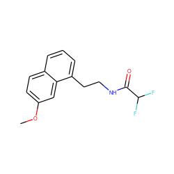 COc1ccc2cccc(CCNC(=O)C(F)F)c2c1 ZINC000082157000