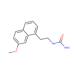 COc1ccc2cccc(CCNC(N)=O)c2c1 ZINC000013781768