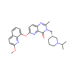 COc1ccc2cccc(Oc3ccc4nc(C)n(C[C@H]5CCCN(C(C)C)C5)c(=O)c4n3)c2n1 ZINC000073295648