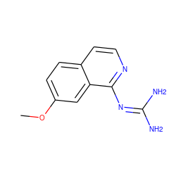 COc1ccc2ccnc(N=C(N)N)c2c1 ZINC000026970736