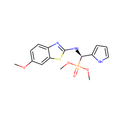 COc1ccc2nc(N[C@@H](c3ccc[nH]3)P(=O)(OC)OC)sc2c1 ZINC000207106585