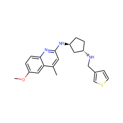 COc1ccc2nc(N[C@H]3CC[C@H](NCc4ccsc4)C3)cc(C)c2c1 ZINC000028950855
