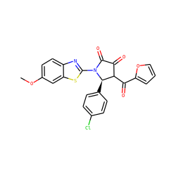 COc1ccc2nc(N3C(=O)C(=O)C(C(=O)c4ccco4)[C@H]3c3ccc(Cl)cc3)sc2c1 ZINC000008816854