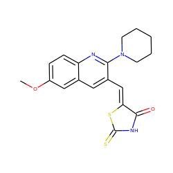 COc1ccc2nc(N3CCCCC3)c(/C=C3\SC(=S)NC3=O)cc2c1 ZINC000017137741