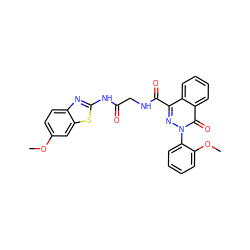 COc1ccc2nc(NC(=O)CNC(=O)c3nn(-c4ccccc4OC)c(=O)c4ccccc34)sc2c1 ZINC000095585679